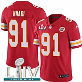 Youth Nike Chiefs 91 Derrick Nnadi Red 2020 Super Bowl LIV Vapor Untouchable Limited Jersey,baseball caps,new era cap wholesale,wholesale hats